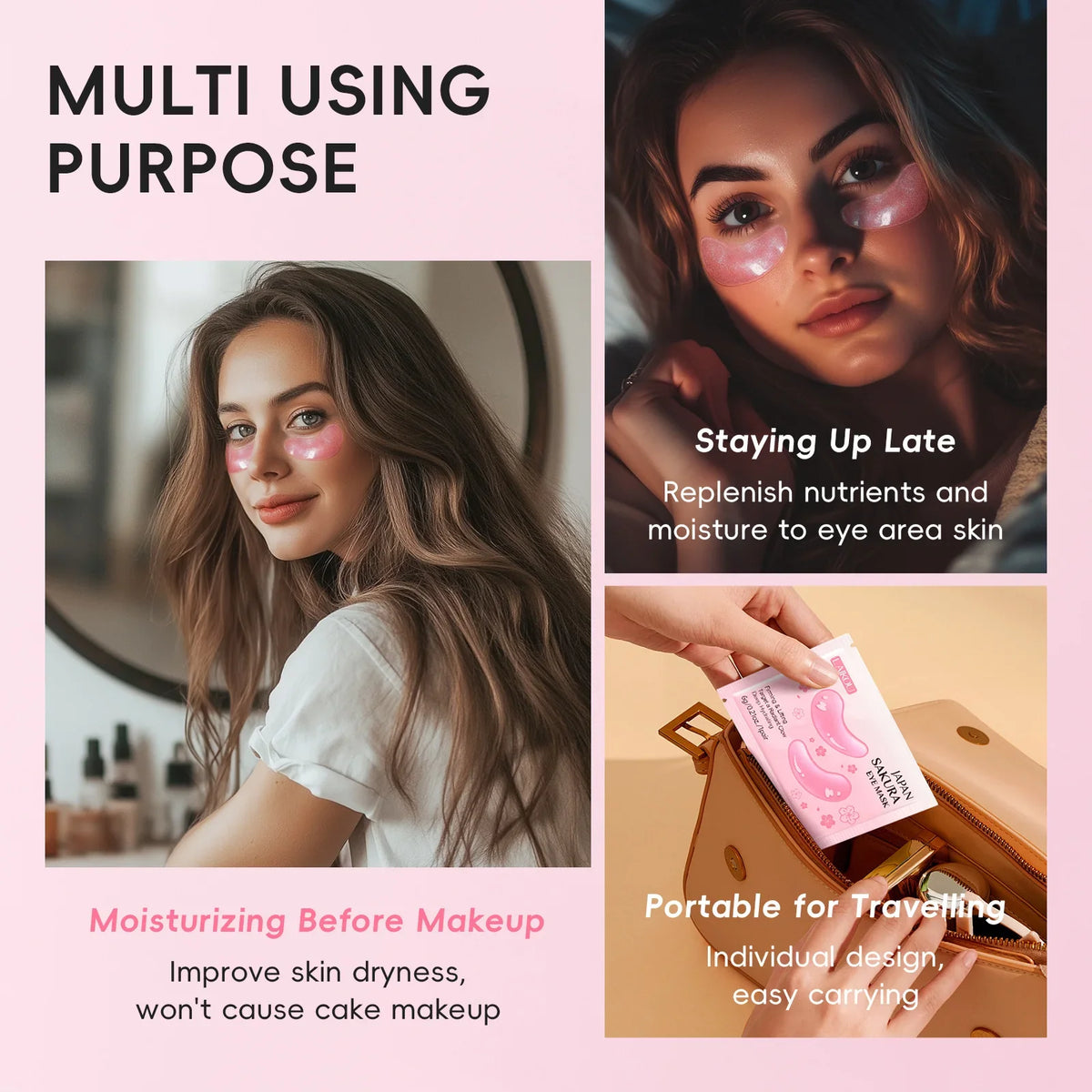 LAIKOU Sakura Eye Mask – Firming Hydrating Under Eye Patches
