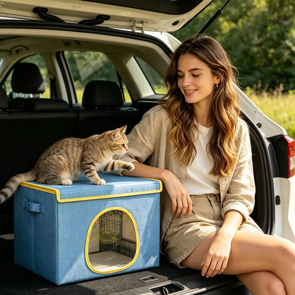Cat & Dog Cooling House with 6 Ice Packs | Indoor Pet Cave