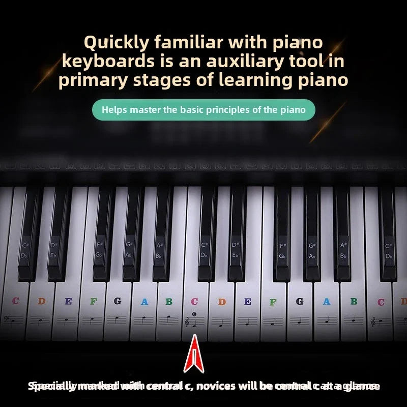 Piano Training Stickers 37 49 54 61 88 Keys Transparent PVC Key Decal