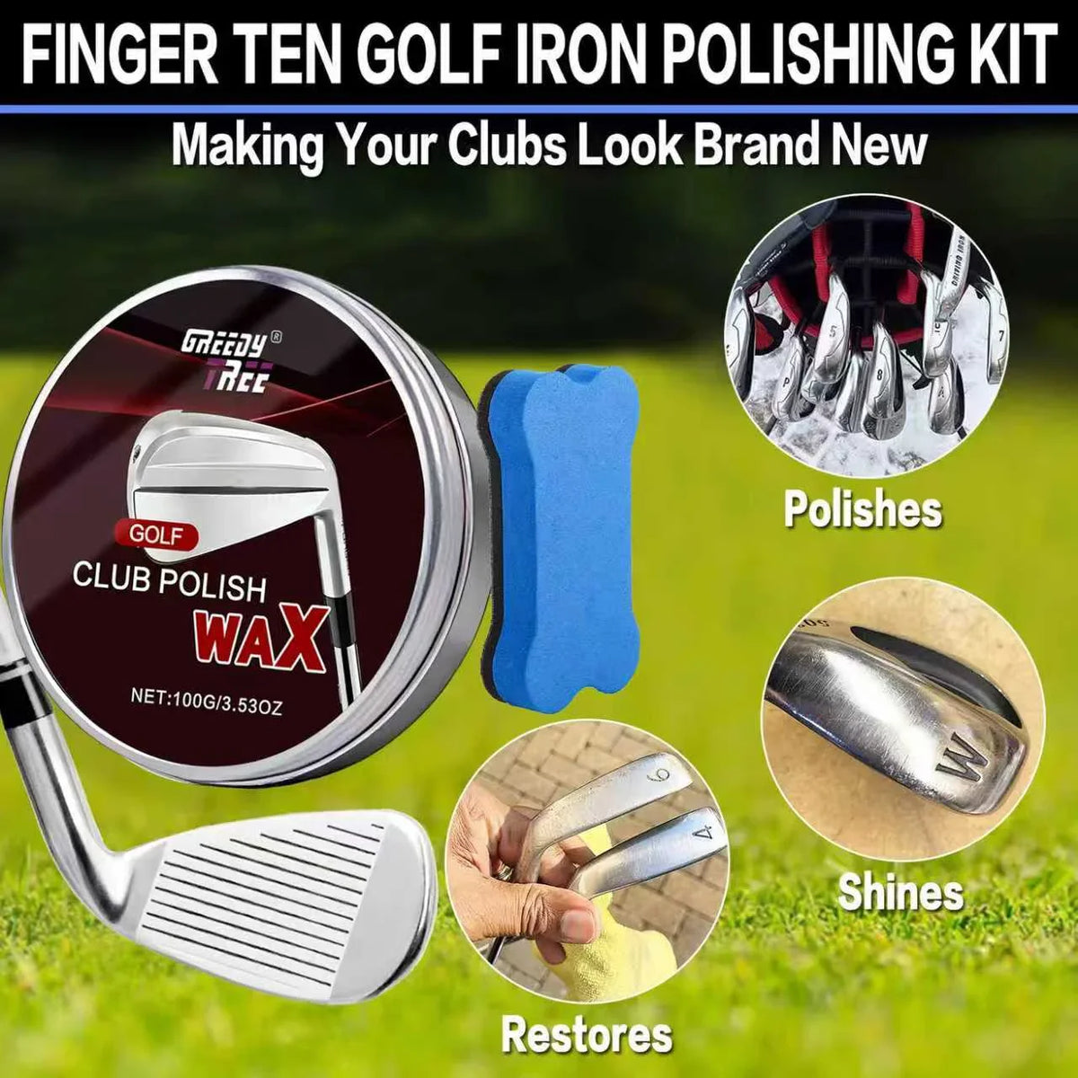 Professional Golf Club Polishing Wax – Remove Scratches & Shine