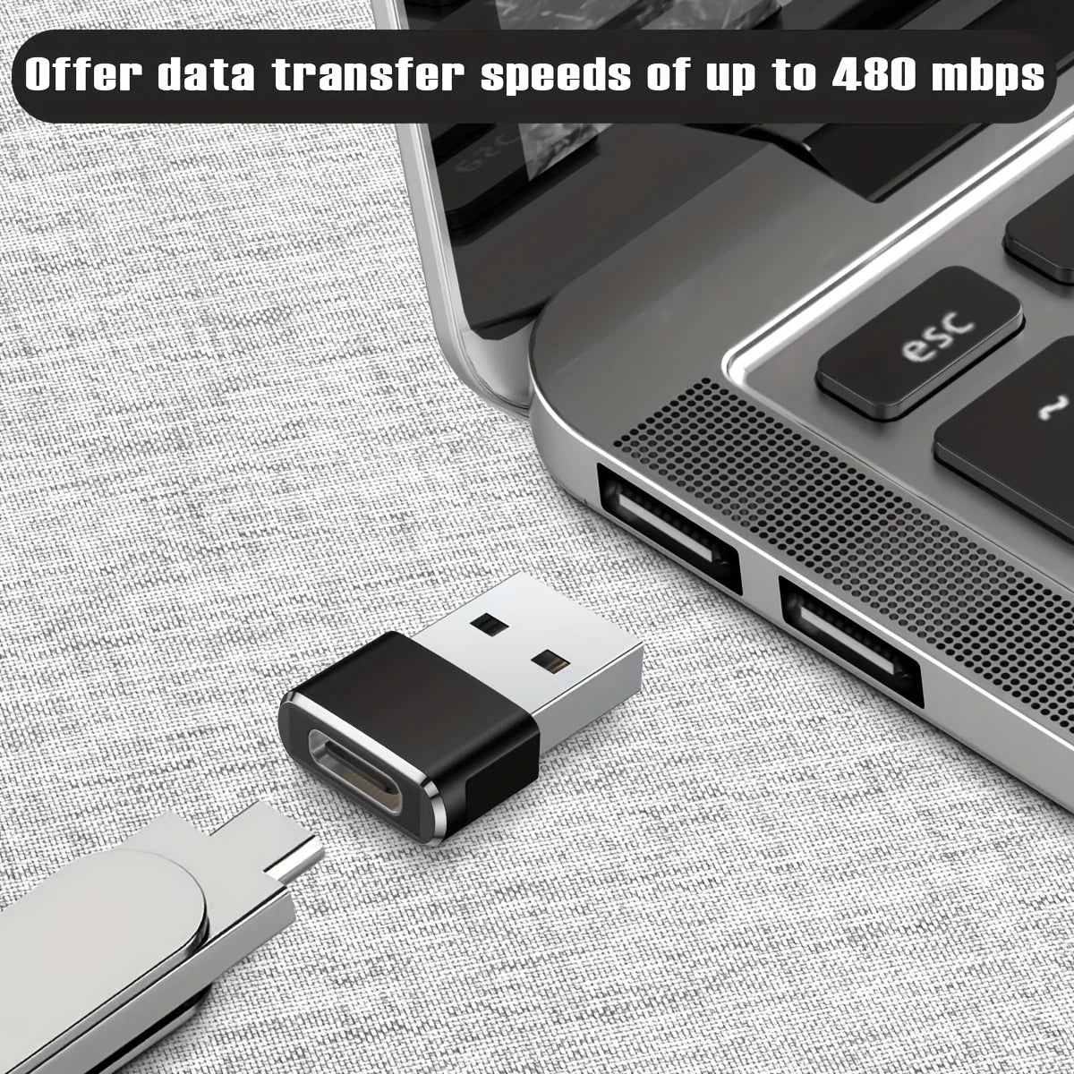 1- USB OTG Adapter Male C Female Type-c Aluminum Alloy Laptop Samsung