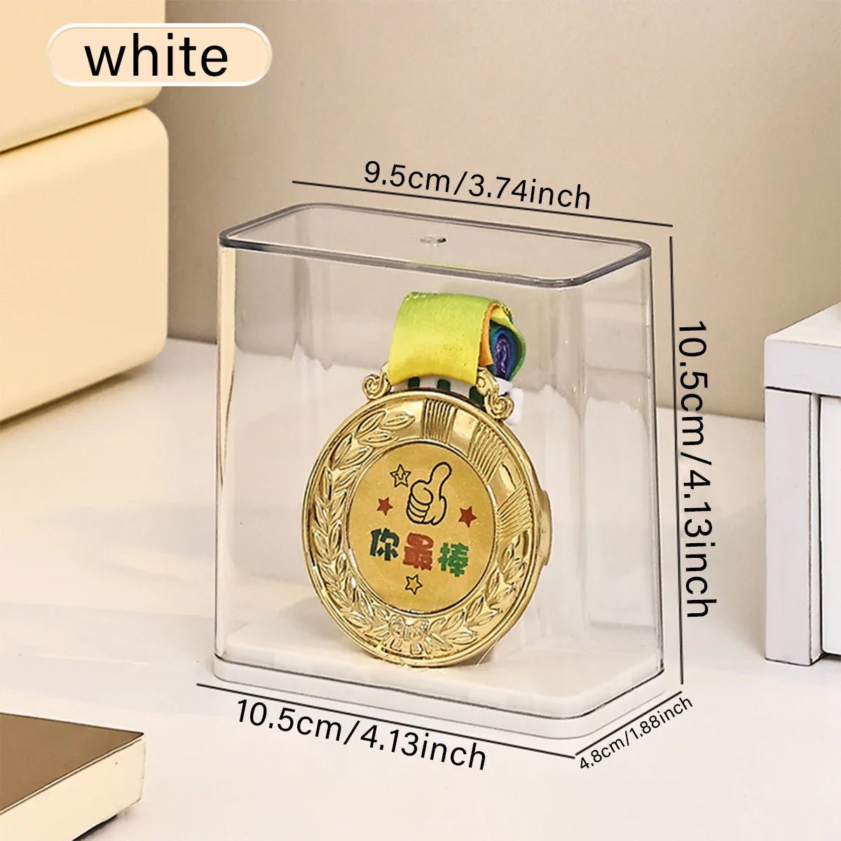Transparent Stackable Acrylic Medal Display Storage Box Certificate