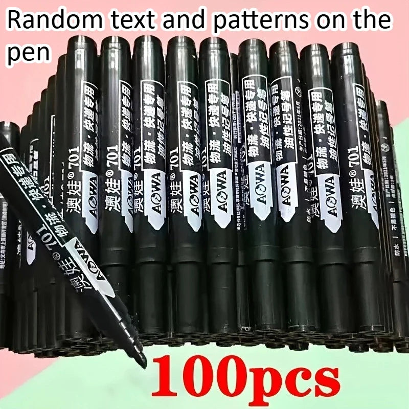 100-Piece Permanent Marker Set | Oil-Based Waterproof Quick-Dry