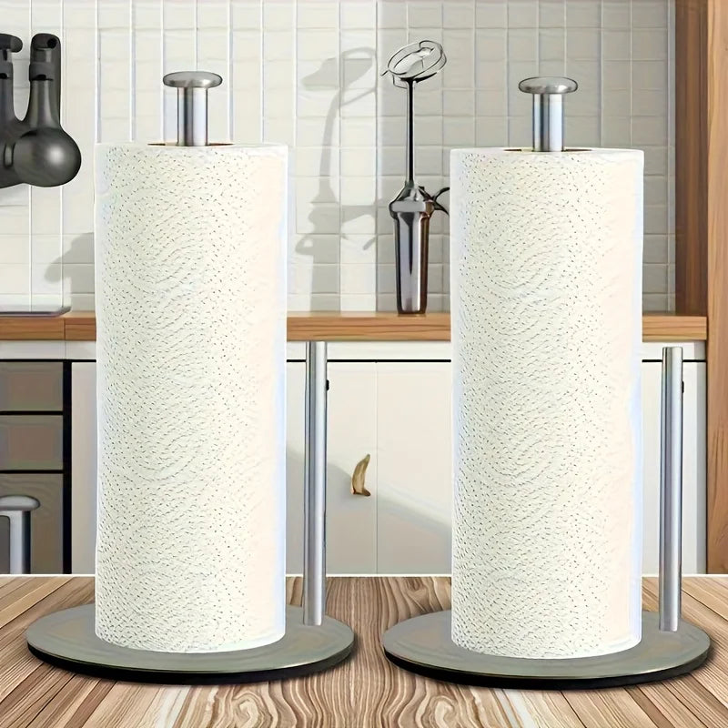 Stainless Steel Kitchen Roll Holder Weighted Base Heavy-duty