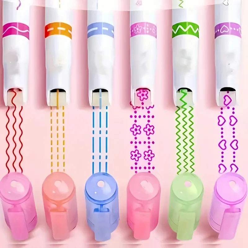 6-Pack Fine Line Graphic Outline Pens for Notes & Art