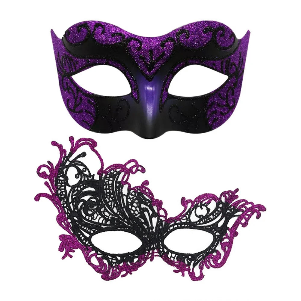 Couple Masks Lace Women Mask Men Painted Half Face Eye Party