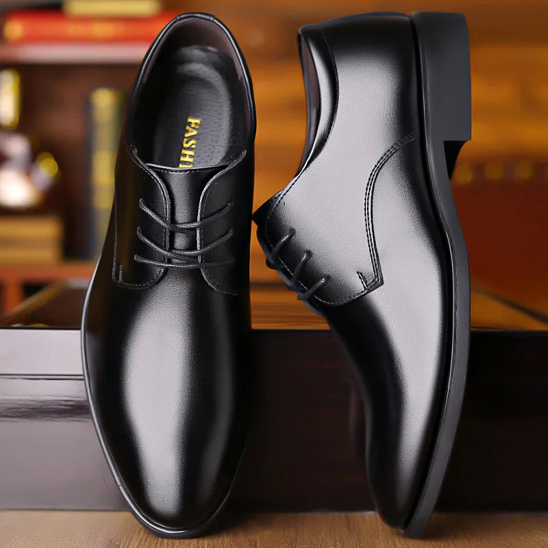 Men's Business Casual Leather Shoes – Soft Sole & Non-Slip