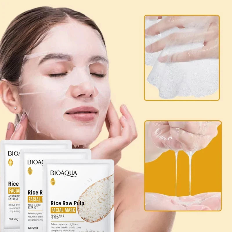 Rice Extract Sheet Mask – Pore Refining, Glass Skin & Hydration