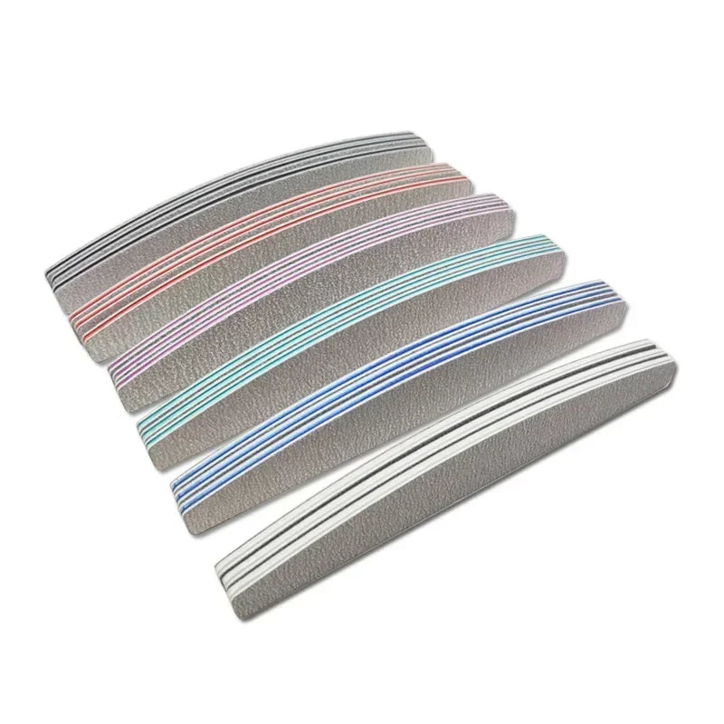 3-Piece Nail File Set – Buffer, Half Moon & Sandpaper 100/180 Grit