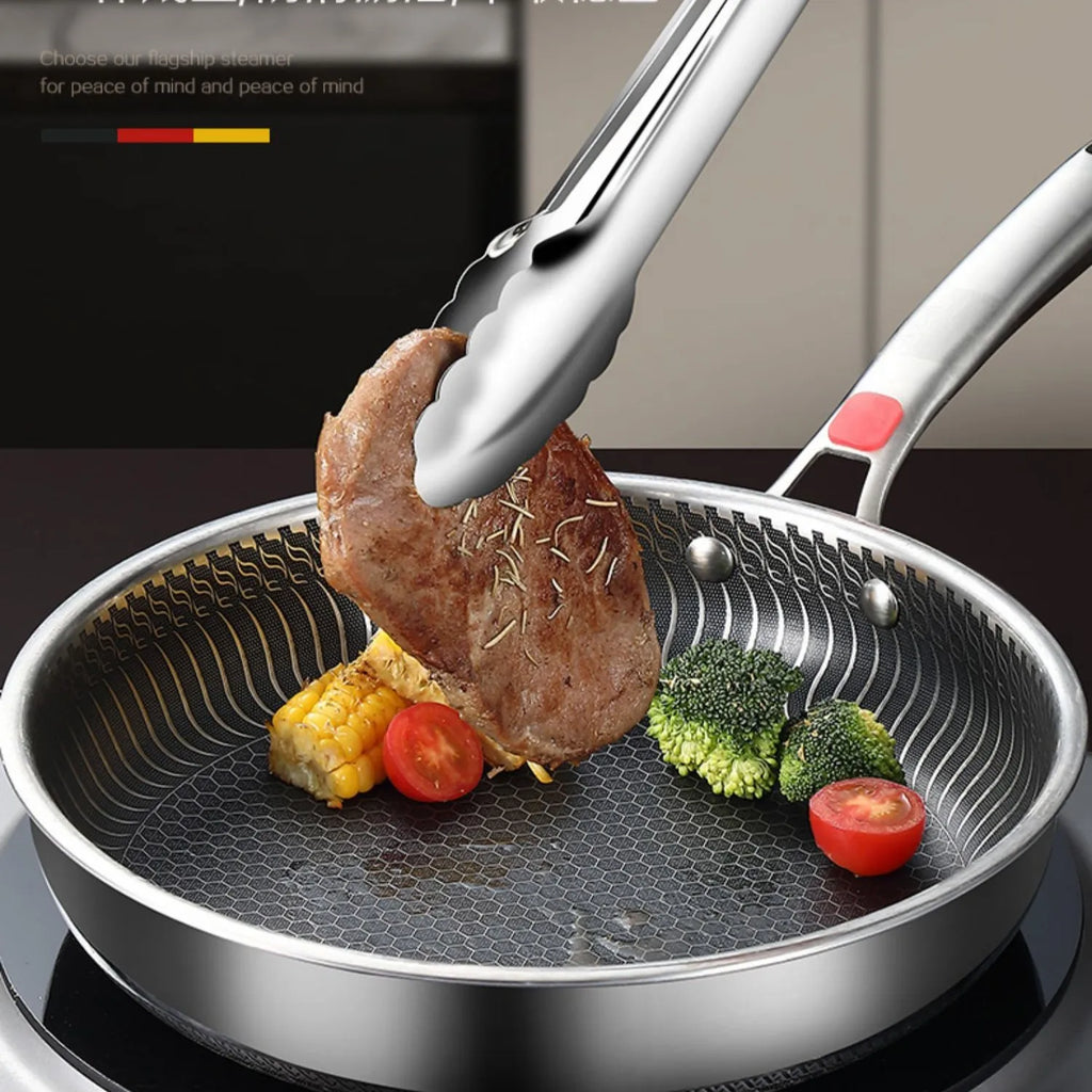 Stainless Steel Silicone Food Tongs 9 & 12 Inch – Set of 2