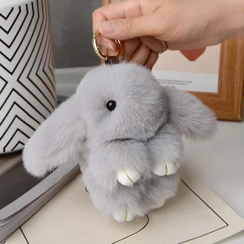 Gifts Rabbit Fur Keychain Women Bag Car Key Chain Pendant Decoration