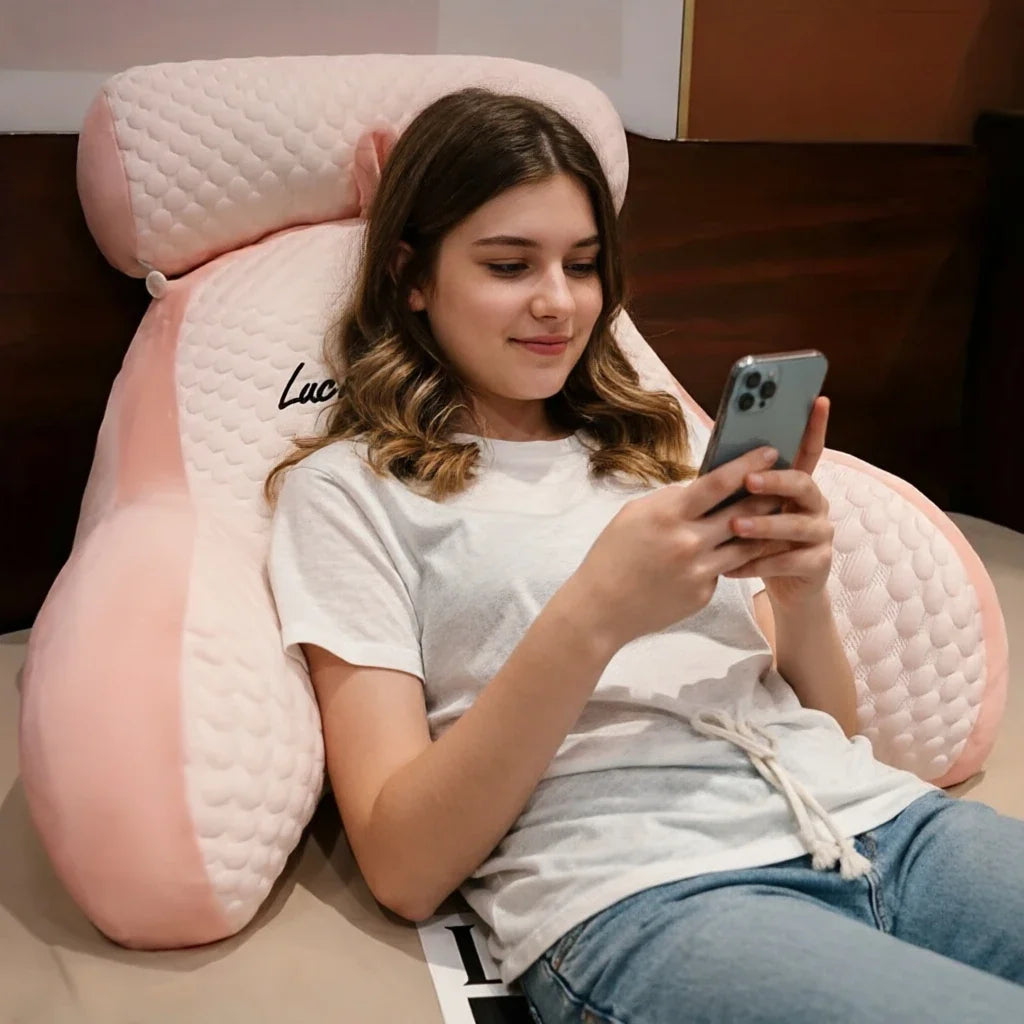 Ergonomic Reading Pillow Adjustable Back Support Soft Lumbar Cushion