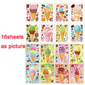 Cartoon Sweet Dessert Stickers Children DIY Toys Assembly Delicious