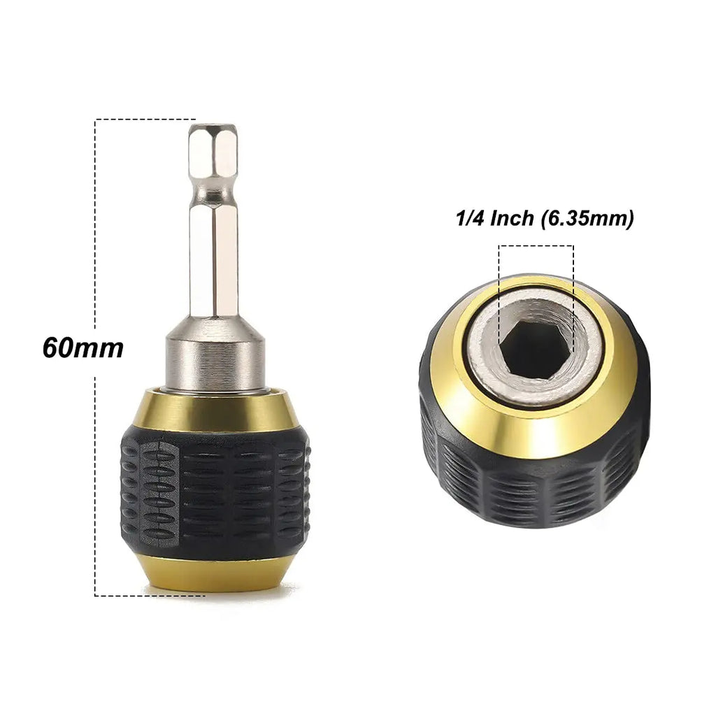 3-Pc Hex Quick-Change Adapter Set | Self-Locking Bit Holder