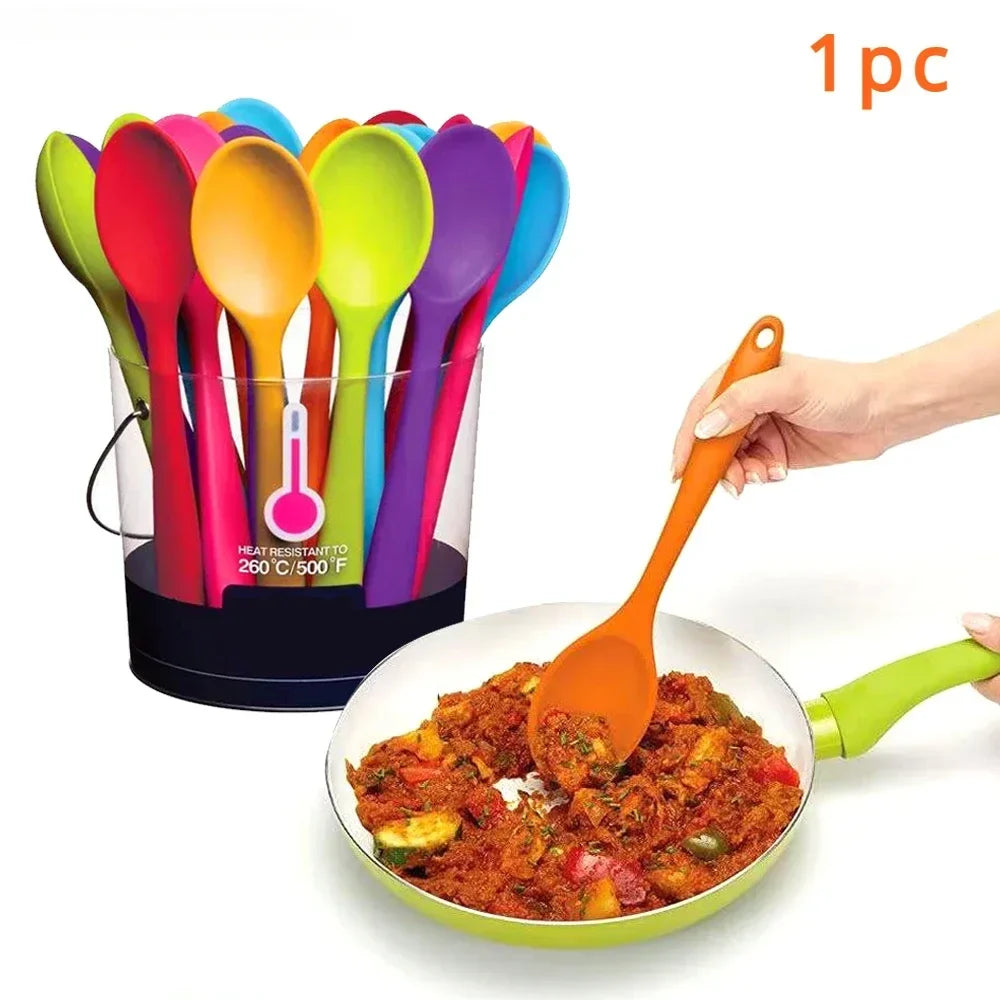 Silicone Soup Spoon – Nonstick-Safe Kitchen Mixing Ladle