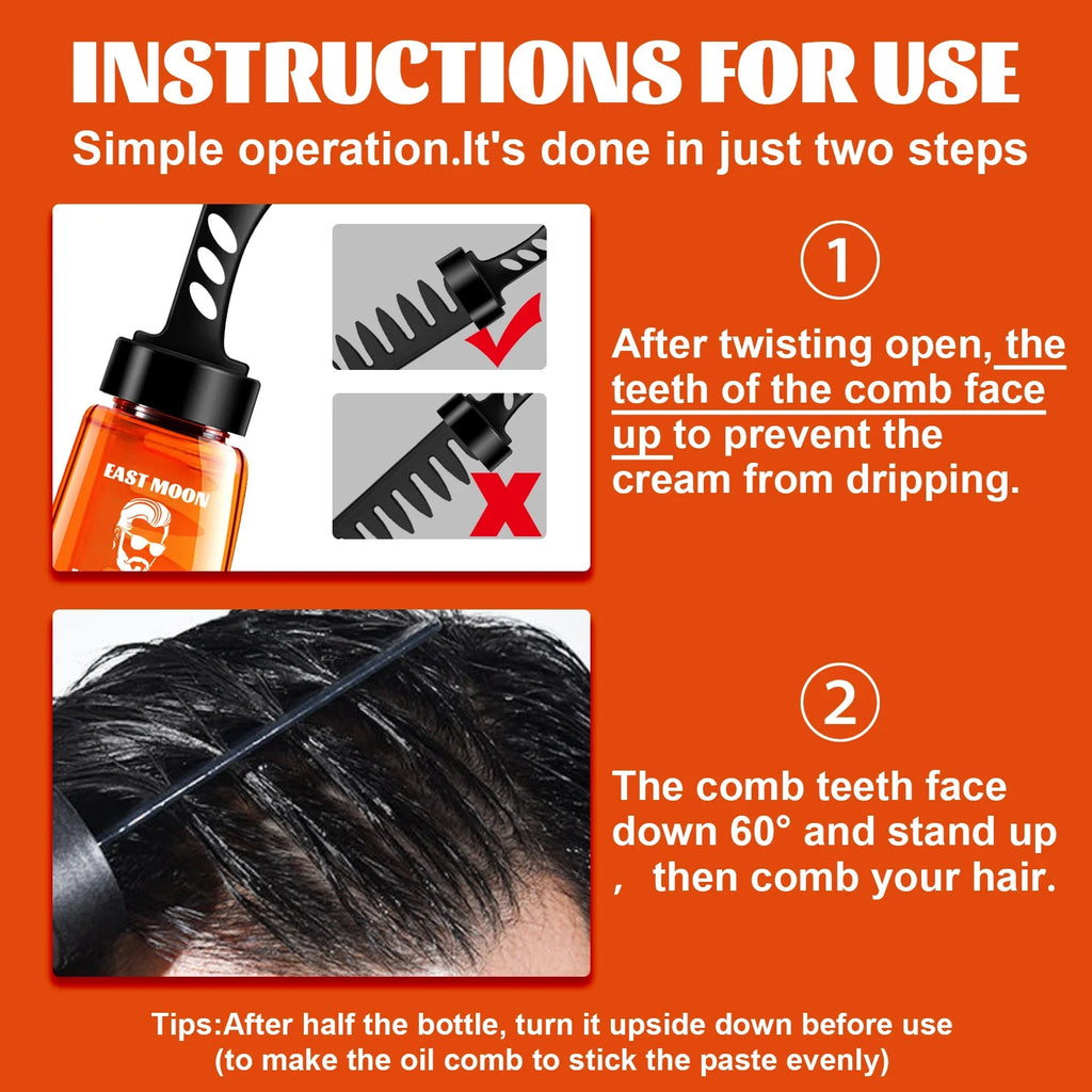 East Moon 2-in-1 Men's Hair Wax Gel & Comb 100ml