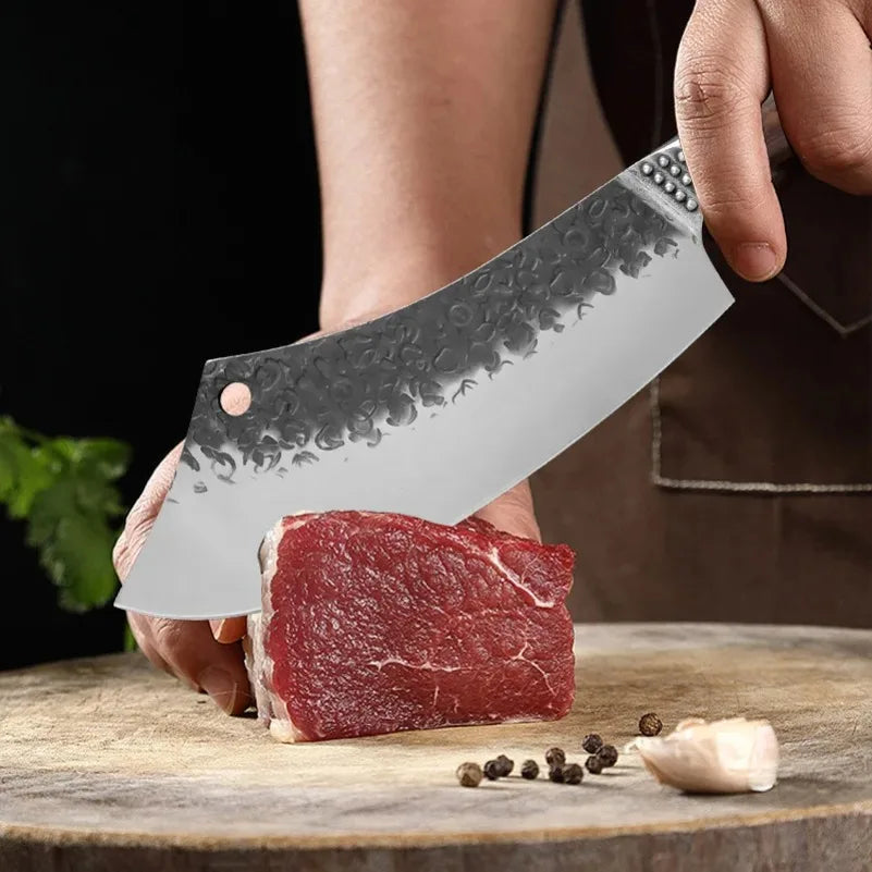 InLeung Hand Forged Meat Cleaver – Heavy Butcher Knife
