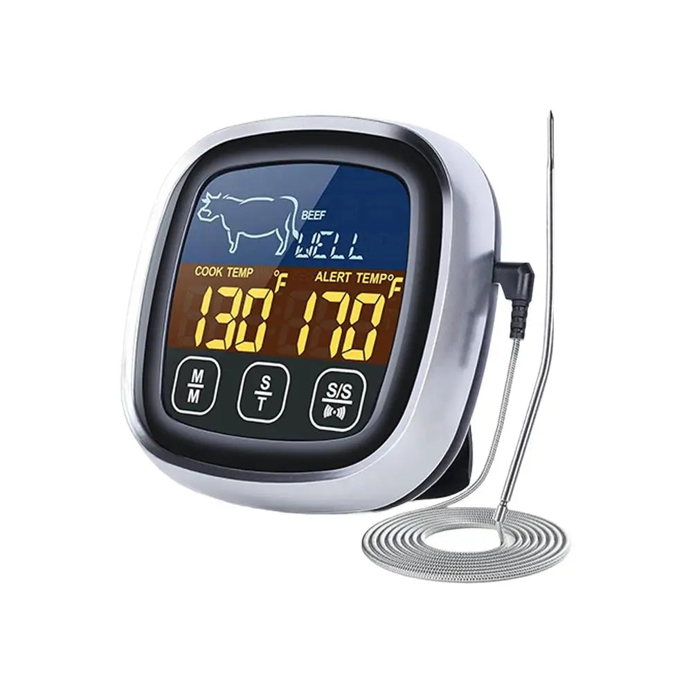 Digital Meat Thermometer Probe – Touch Screen & BBQ Timer