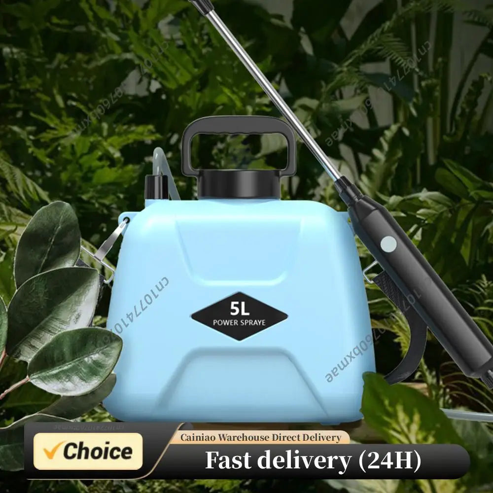 Garden Sprayer 3 Mist Nozzles Rechargeable Retractable Wand Water