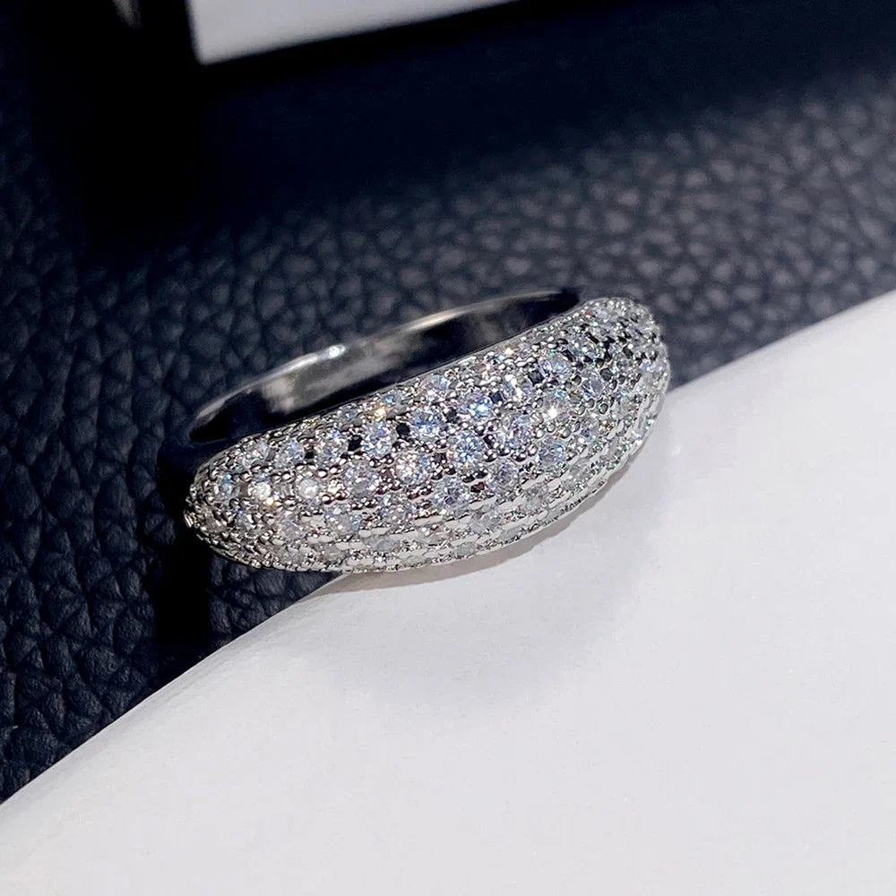 Huitan Cubic Zirconia Ring for Women – Wedding Band Gift