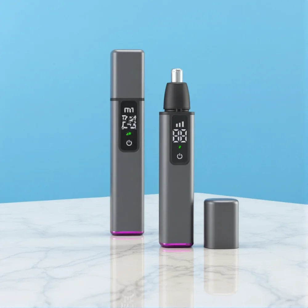 Rechargeable Nose & Facial Hair Trimmer – IPX7, USB, LED