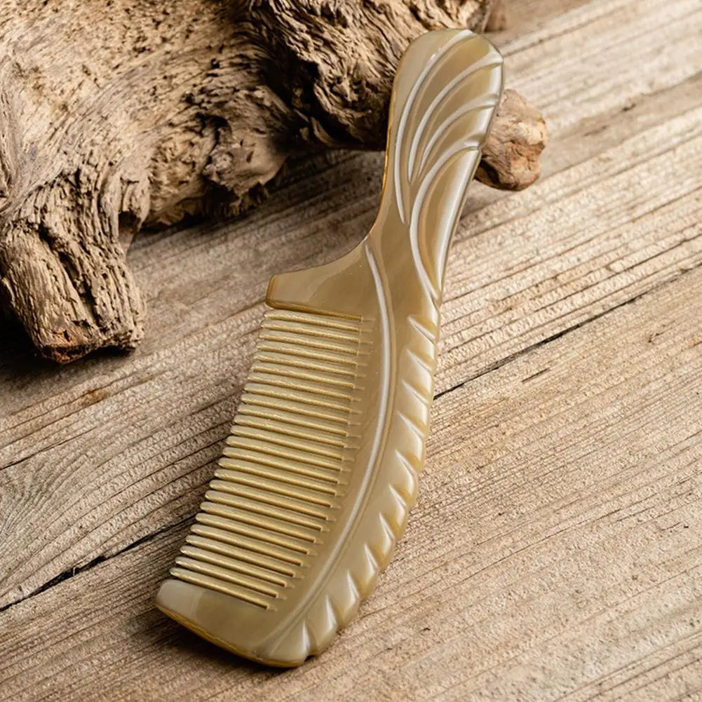 Natural Ox Horn Hair Comb – Anti-Static Fine Tooth & Scalp Massage