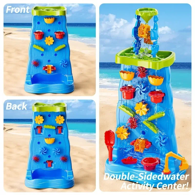 Kids Waterfall Water & Sand Sensory Table | Outdoor Toddler Toy