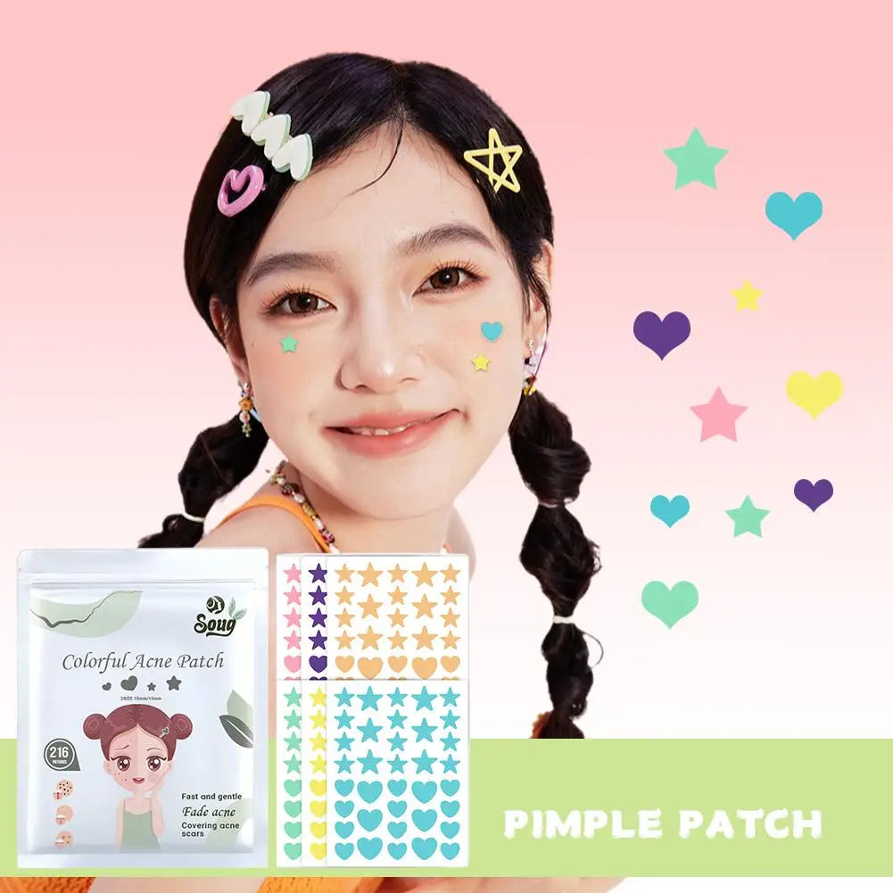 216-Count Colorful Invisible Pimple Patches | Acne Cover Stickers