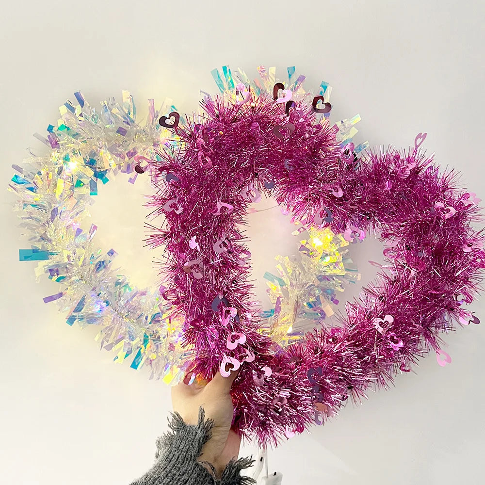 Romantic Luminous Heart Garland Valentines Day Decoration Glowing