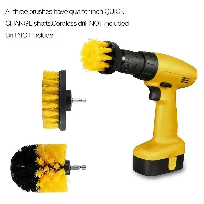 3-Piece Drill Scrubber Brush Set – Bathroom Cleaning Kit