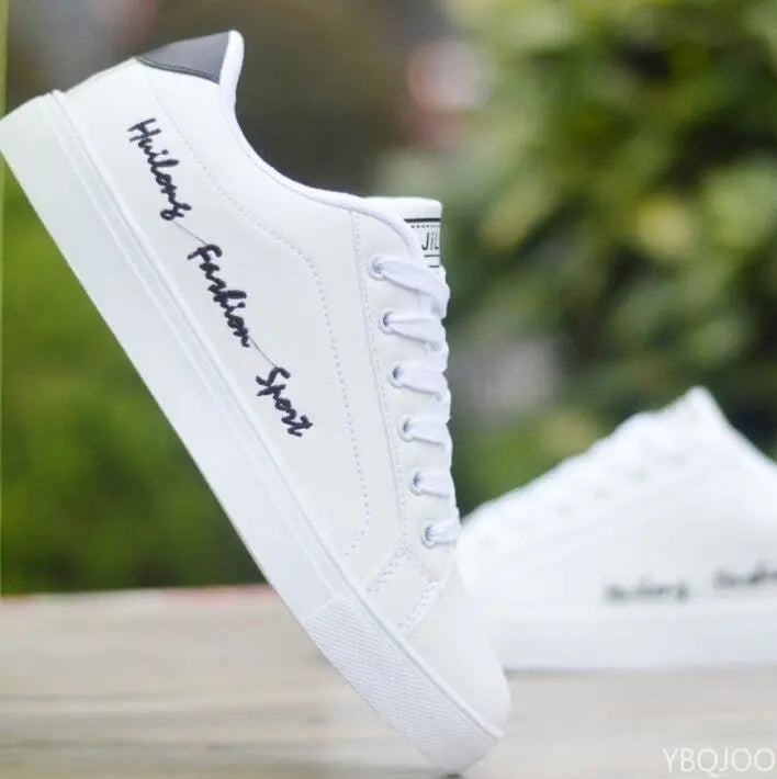 YBQJOO Flat Lace-Up Sneakers – Unisex Low-Top Casual Shoe