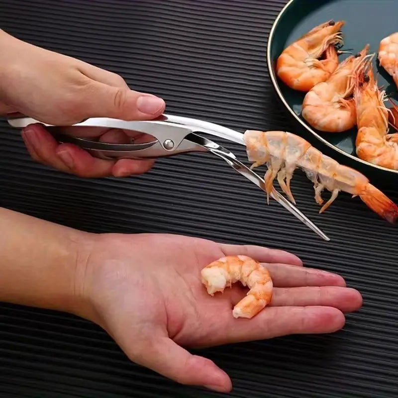 Stainless Steel Shrimp Deveined Device Ergonomic Fishbone Design Easy