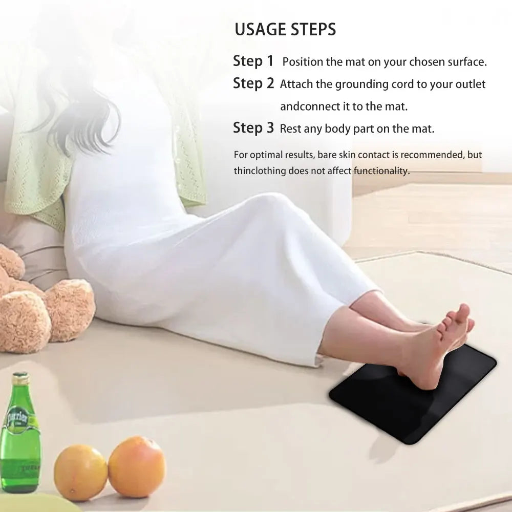 Earthing Grounding Mouse Pad Mat | Vegan Leather + 15ft Cord