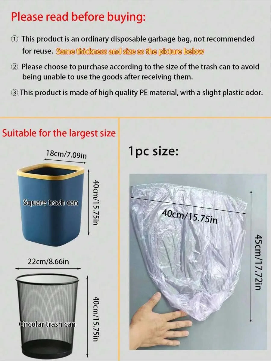 5rolls Multiple Colors Portable Plain Garbage Trash Bag Can Liners