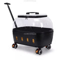 Large Transparent Rolling Cat Carrier Suitcase | Dual-Mode