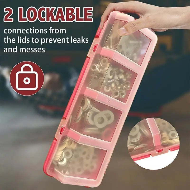 4-Compartment Screw Organizer Box – Plastic Parts Storage Bin