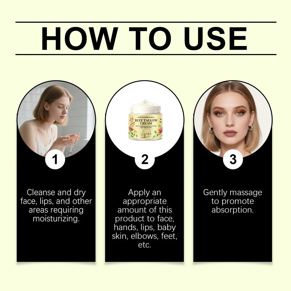 Beef Tallow Body Cream – Deep Moisturizing Skincare 100g