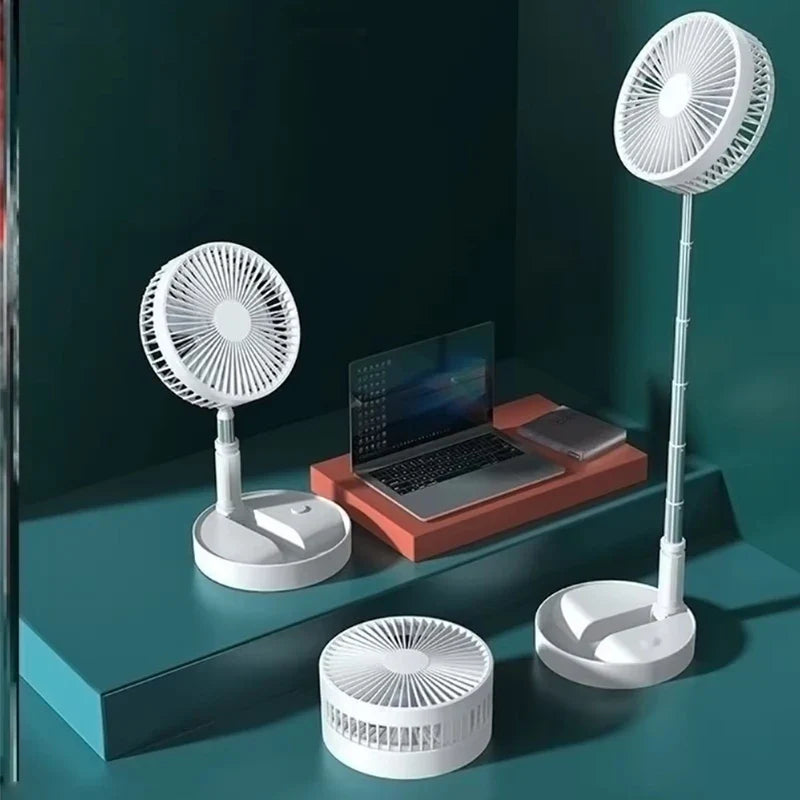 Portable Rechargeable USB Desk Fan – 4 Speeds, Foldable Design