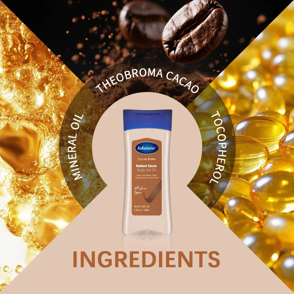 Lakerain Cocoa Body Oil Gel – Moisturizer for Dry Skin 200ml
