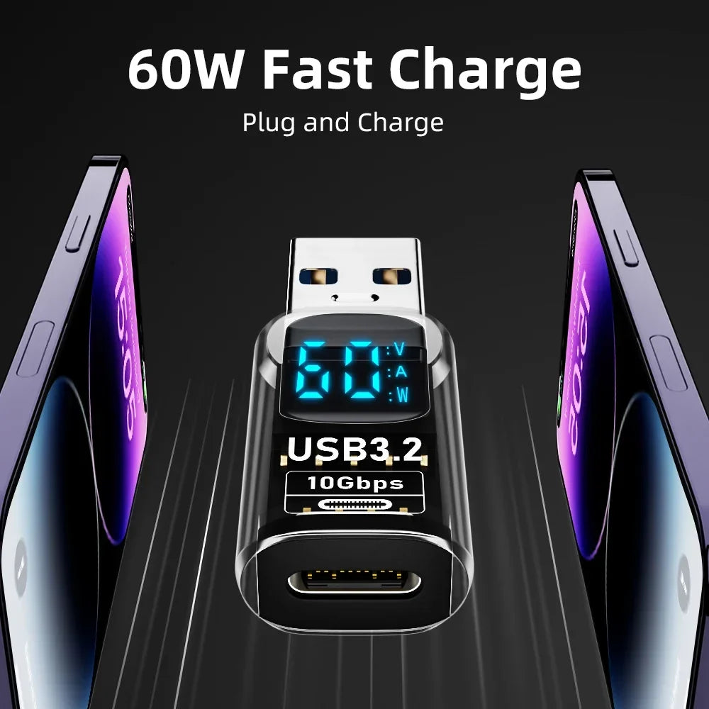 USB 3.2 to USB-C Adapter 10Gbps | Digital Display Fast Charging