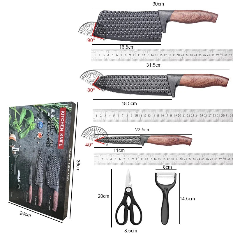 5-Piece Stainless Steel Kitchen Knife Set with Gift Box