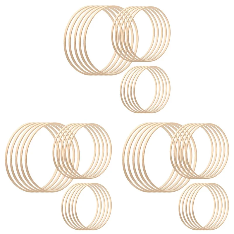 A36T-Bamboo Floral Hoop 3 Sizes Dream Catcher Bamboo Wood Circle Ring