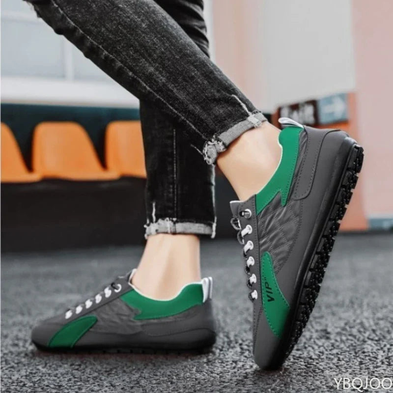 Men's Canvas Lace-Up Flat Shoes – Breathable & Anti-Slip