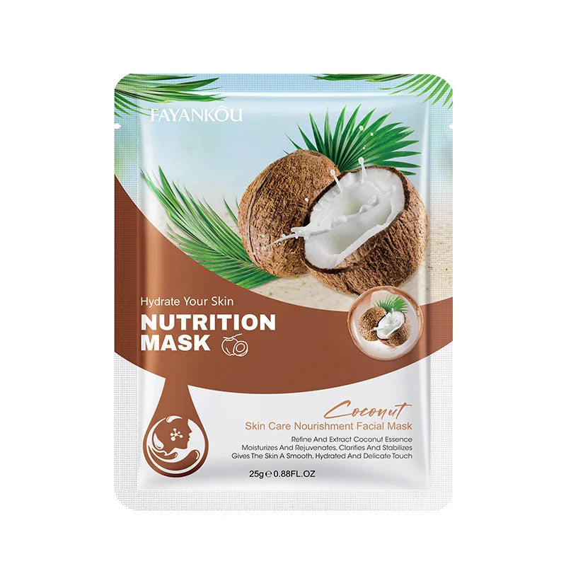 10-Pack Fruit Facial Sheet Masks – Hydrating & Brightening