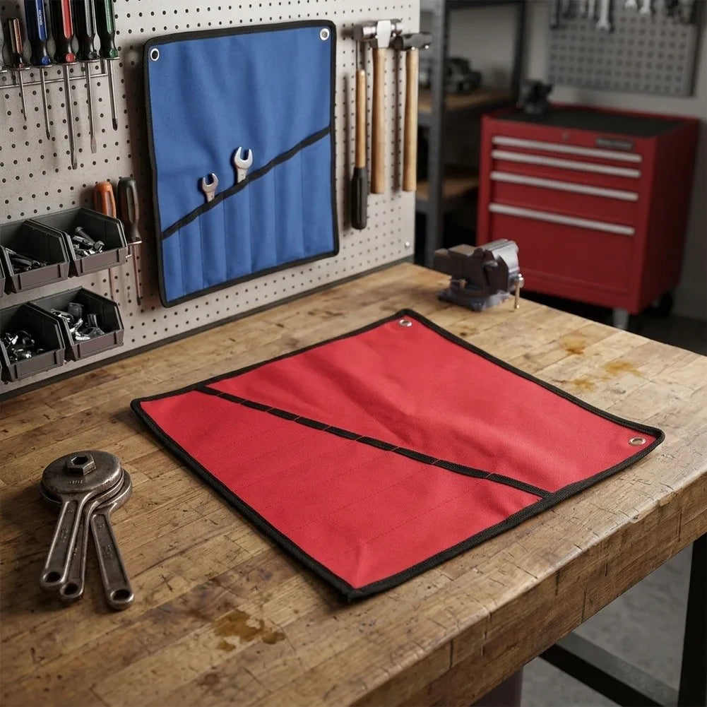 Roll-Up Tool Bag – 10-Pocket Oxford Cloth Wrench Organizer