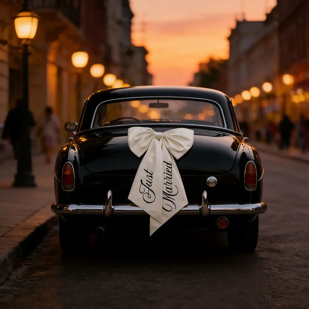 Just Married Car Bow Wedding Ribbon Decoration | Bridal Party