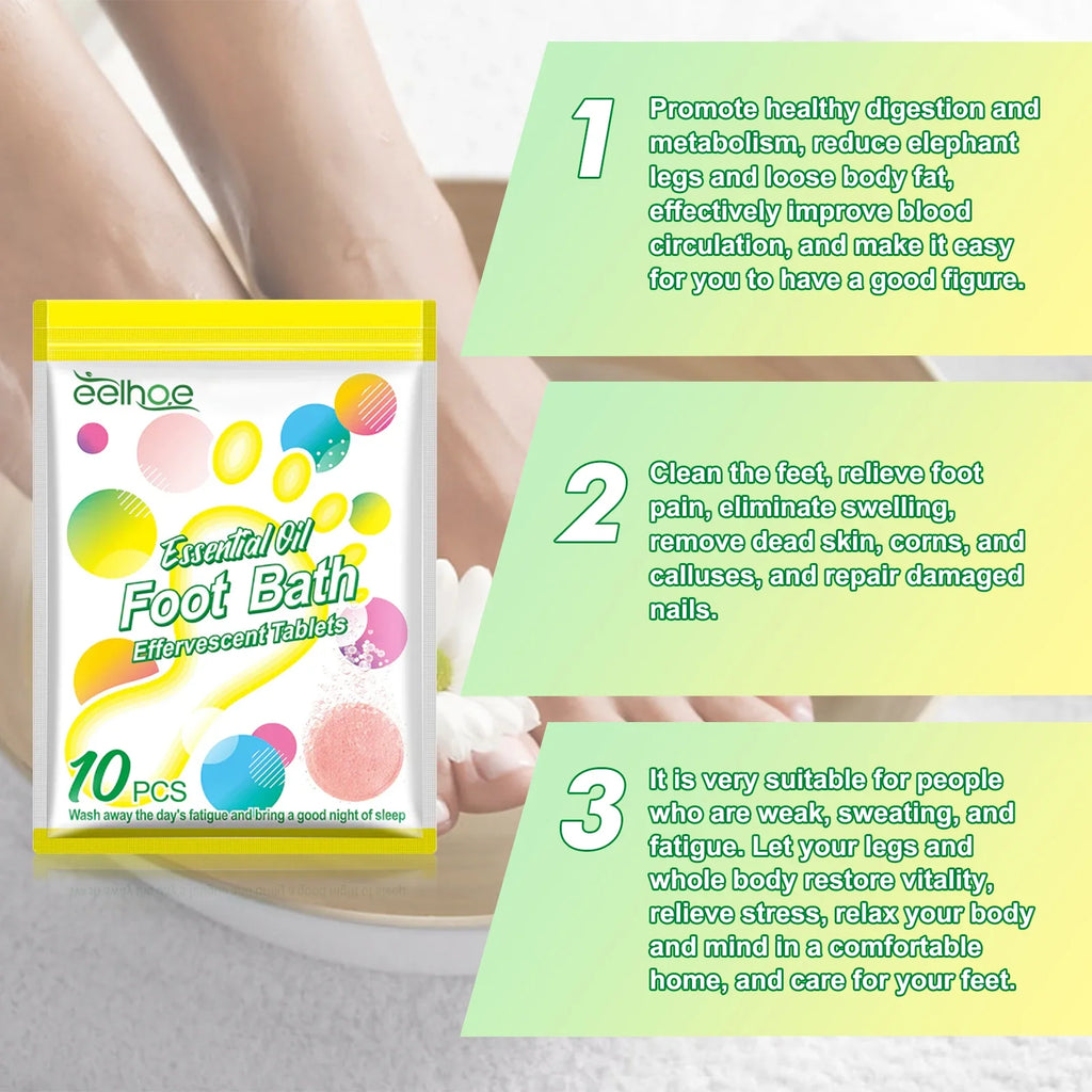 10-Pack Herbal Fizzy Foot Soak Tablets | Spa Foot Bath