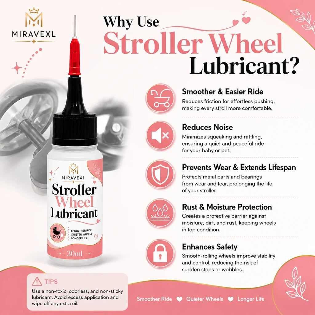 MIRAVEXL Stroller Wheel Lubricant 30ml – Smooth Quiet Ride