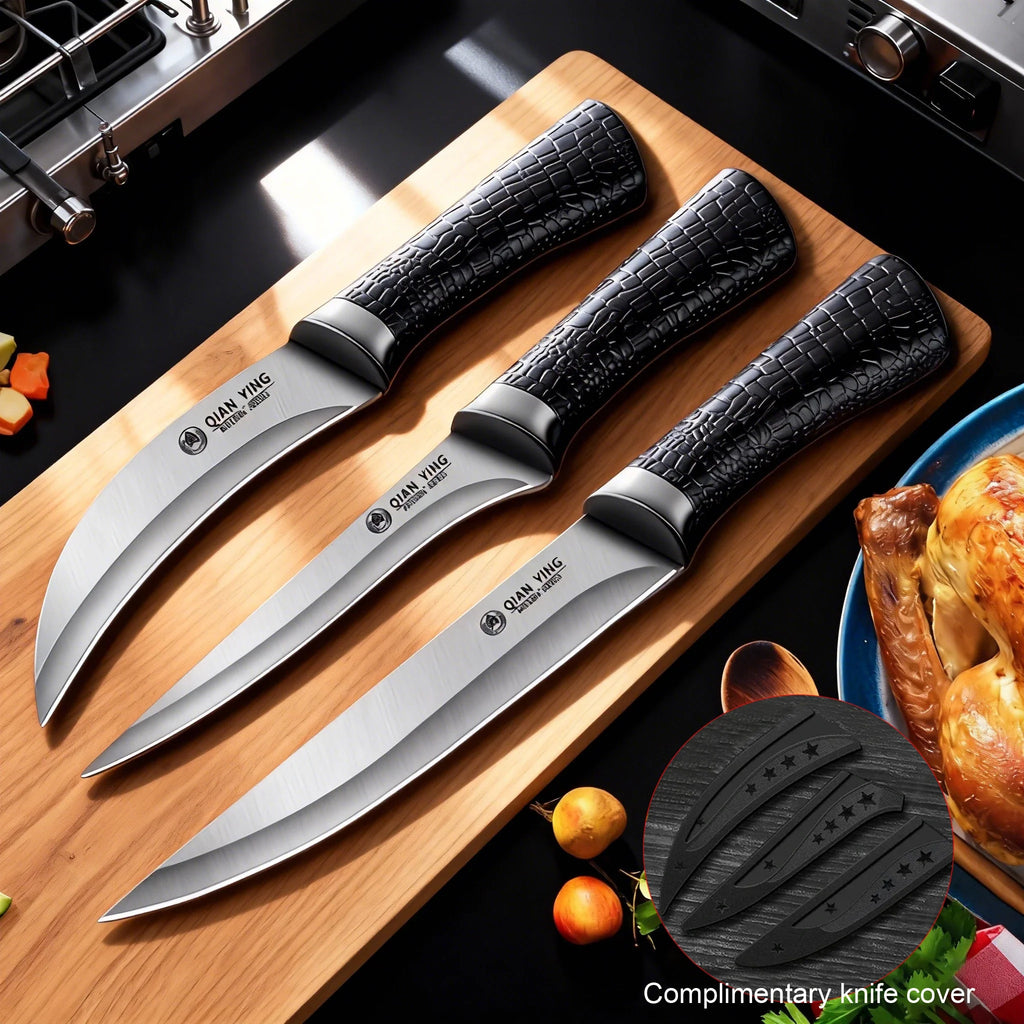 Stainless Steel Boning Knife Set – Sharp Cleaver & Slicer