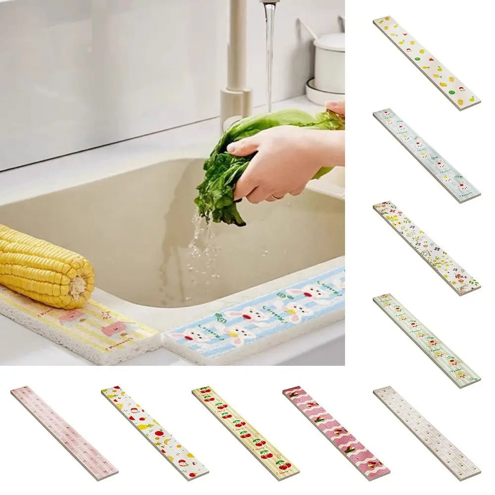 Cute Wood Pulp Cotton Sink Countertop Absorbent Pad Cartoon Quick Dry